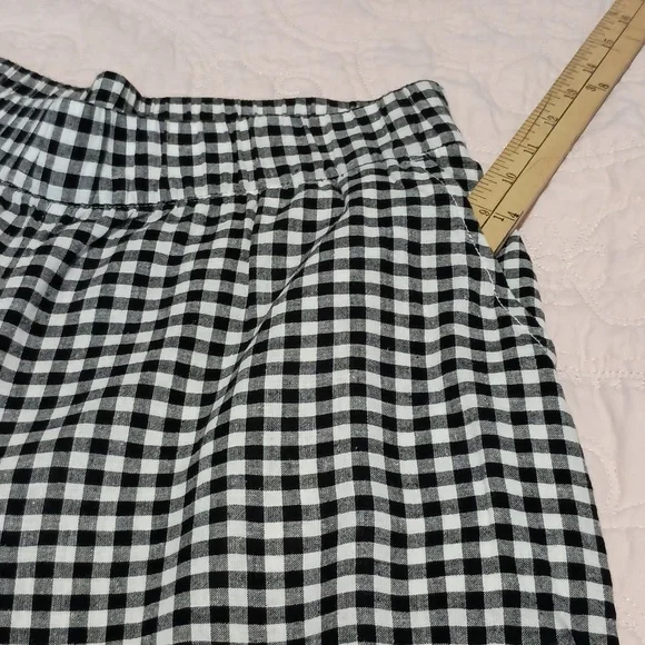 GAP Black & White Gingham Wide-Leg Women's s Pants - Picture 5 of 8
